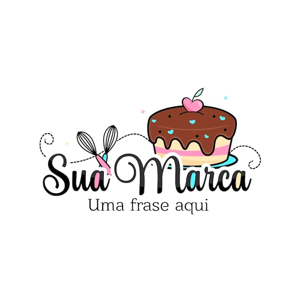 Logo design delicious cakes Vector