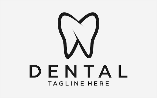 Logo design modello semplice dente dentale