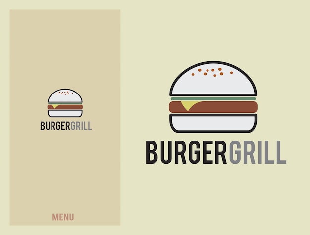 Elemento di design del logo burger grill