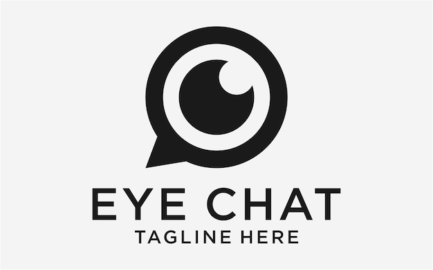 Logo design eye with chat simple