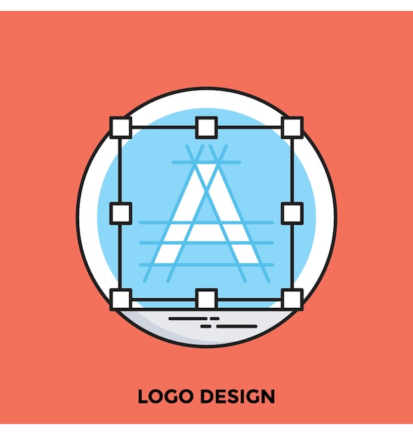 Icona di vettore di logo design piatto