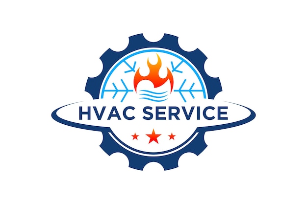 벡터 hvac, 난방, 환기 및 에어컨 서비스 산업의 로고 디자인 화재, 물, 바람 아이콘