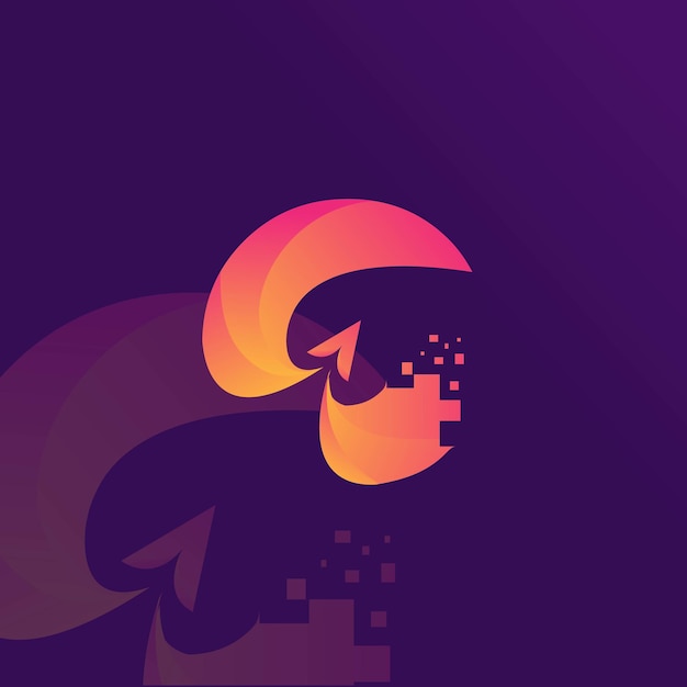 Вектор Дизайн логотипа для современного стартап-приложения с полным цветом