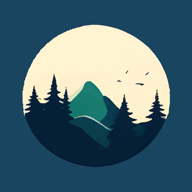 Logo design forest 3 color