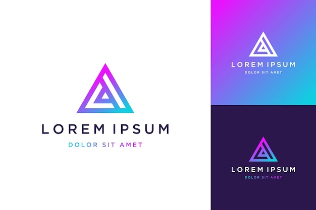 Logo design geometric triangle or monogram or initials letter A or AC with line art style