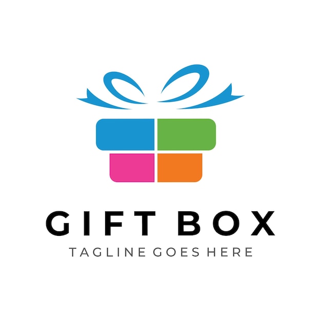 Logo design gift box or gift box template with ribbon sign letter g and giftslogo for surprisevalentinbirthdaygift shopparty and business