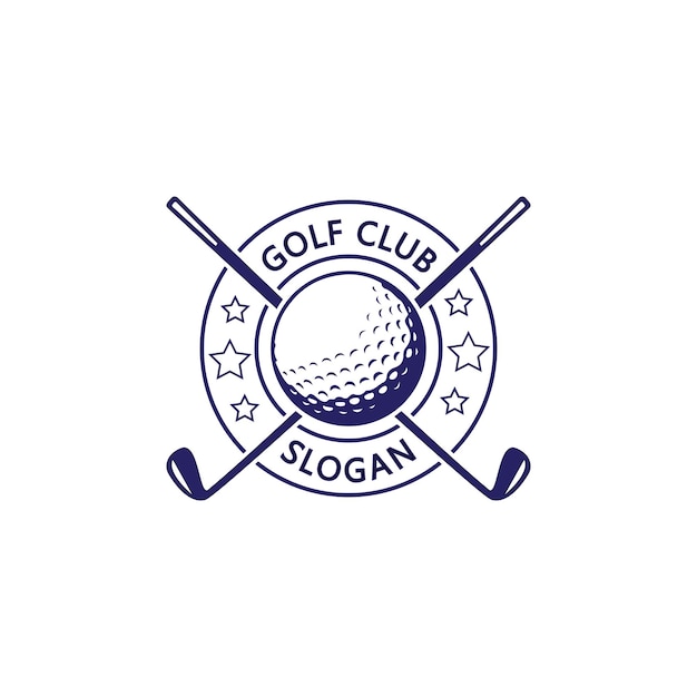 Fondo bianco di vettore di golf di progettazione di logo