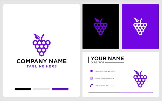 Logo design grape modern abstract