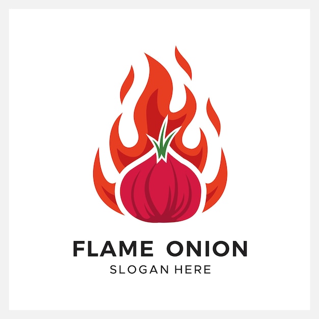 Logo design illustrazione fiamma cipolla