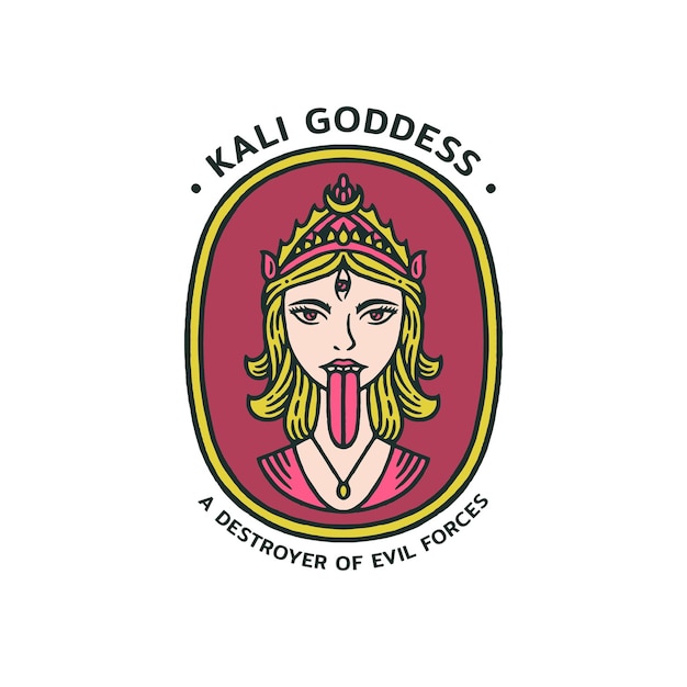 Вектор Дизайн логотипа kali queen badge style