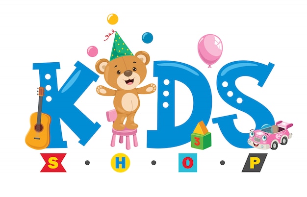 Logo design for kids shop