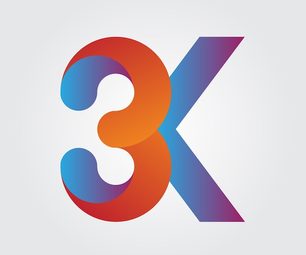 логотип письма 3K векторного искусства
