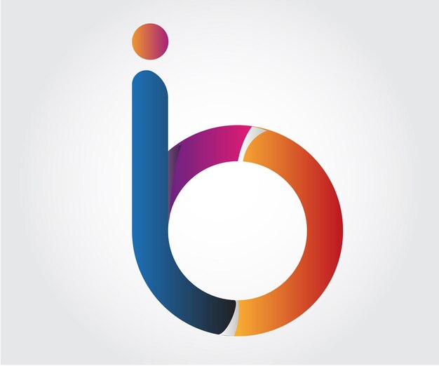 Дизайн логотипа буква ib монограмма