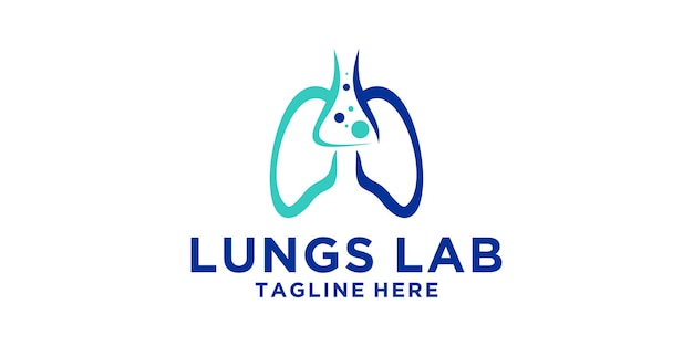 logo design lung and labexperimentsciencesymboliconideacreative