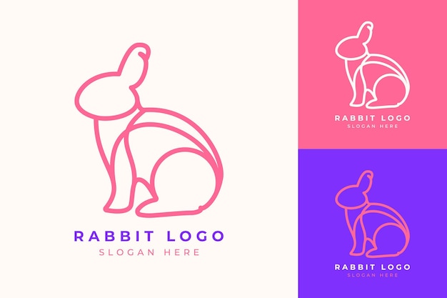 Дизайн логотипа Modern Minimalist Technology Rabbit Line Art