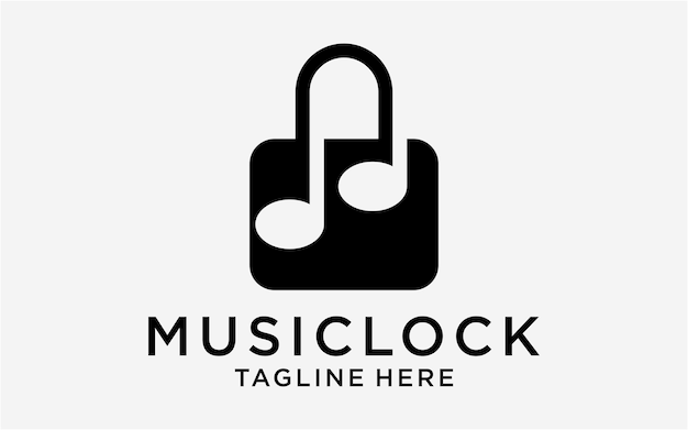 Logo design music not with lock abstract template