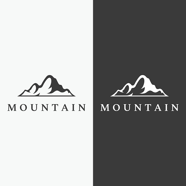 산 또는 산 실루엣의 로고 디자인 등반가 사진가 기업을 위한 로고