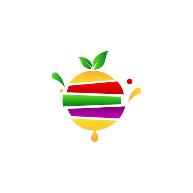 Vettore logo design di frutta fresca biologica