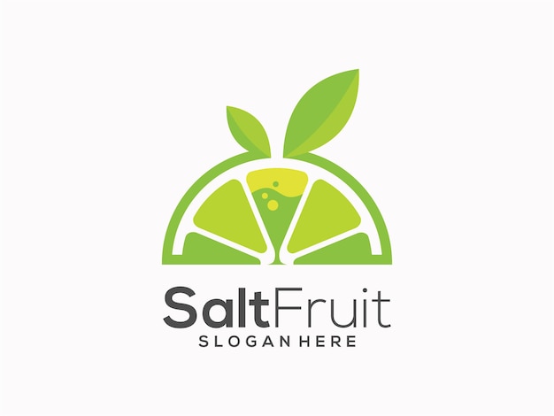 Vector logo design of organic fresh fruits