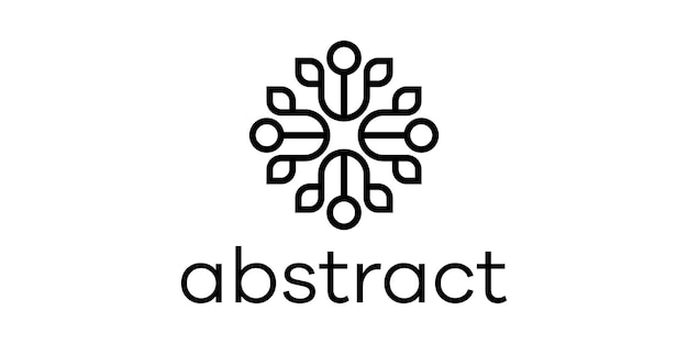Дизайн логотипа орнамент цветок абстрактный значок векторные иллюстрации