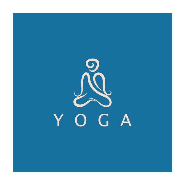 Logo design of people doing yoga symbol icon illustration vector