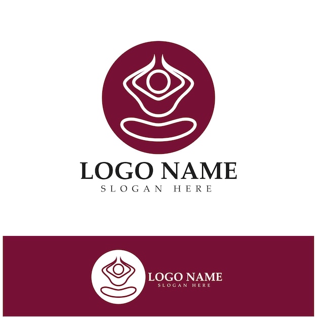 Logo design di persone che fanno yoga icona simbolo illustrazione vettoriale