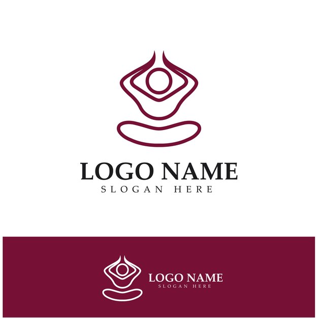 Logo design di persone che fanno yoga icona simbolo illustrazione vettoriale