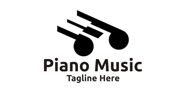 Vettore logo design per pianoforte note musicali strumenti logo design modelli simboli idee creative