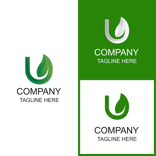 Logo design of plant seeds and the letter u can be used for branding and business