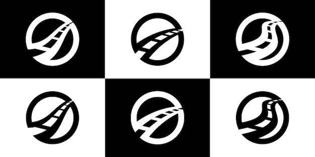 サークル アイコン ベクトル図のロゴ デザイン道路概要