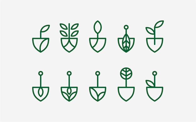 Logo design spades with leaf line simple