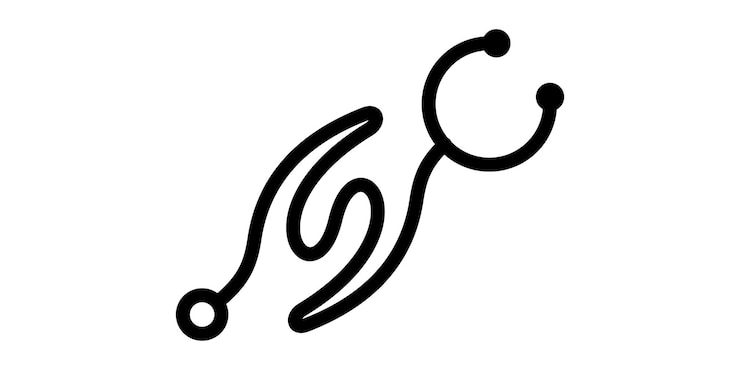 Vector logo design stethoscope and hand help icon vector illustration