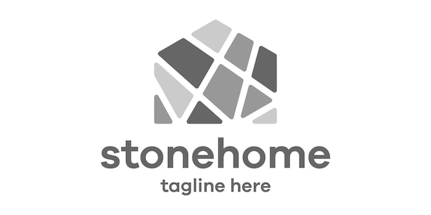 Logo design stone and home icon illustration