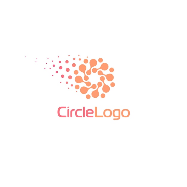 Logo design template of technology logotype from circles with tail abstract circular shape