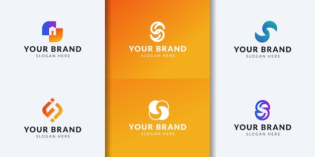ロゴデザインテンプレート定型化された文字S
