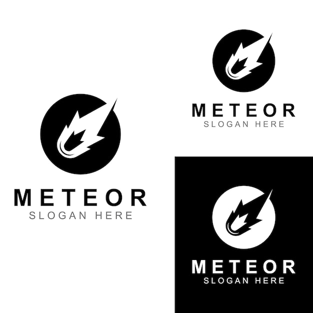 Logo design modello vettoriale illustrazione meteora o oggetto spaziale