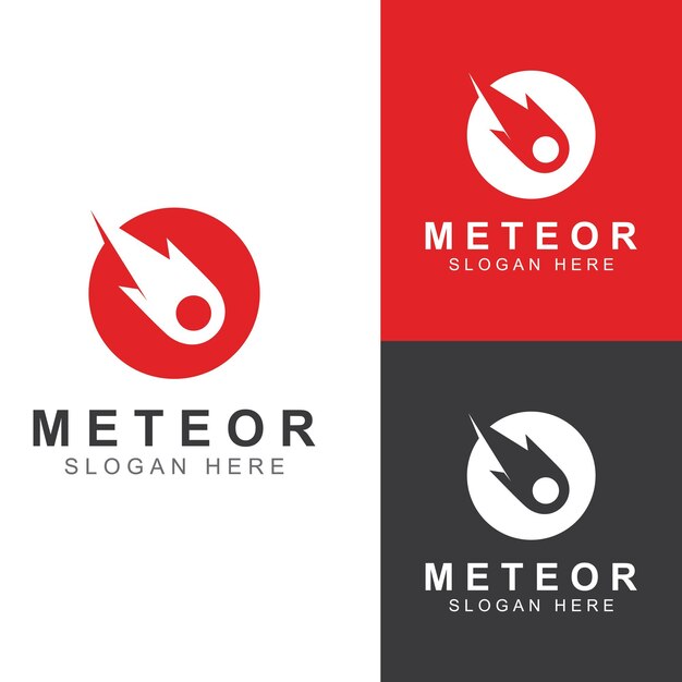 Logo design modello vettoriale illustrazione meteora o oggetto spaziale