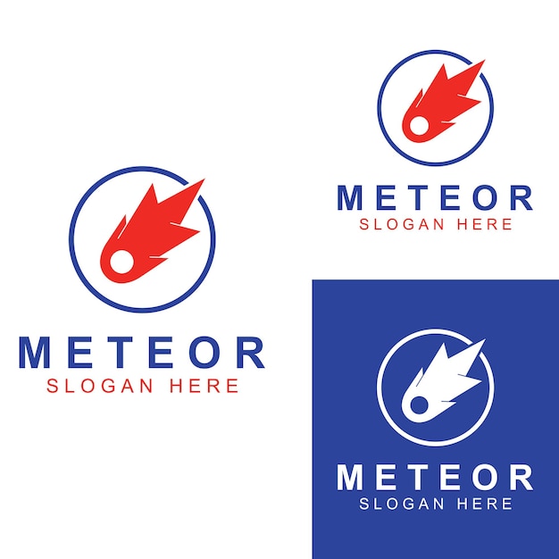 Логотип векторного шаблона иллюстрации метеора или космического объекта