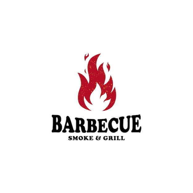 Logo design vintage retro barbecue grill