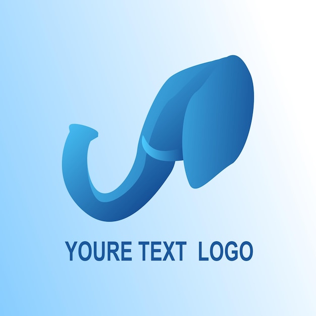 Vector logo design with an abstract gradient shape of a colored elephant