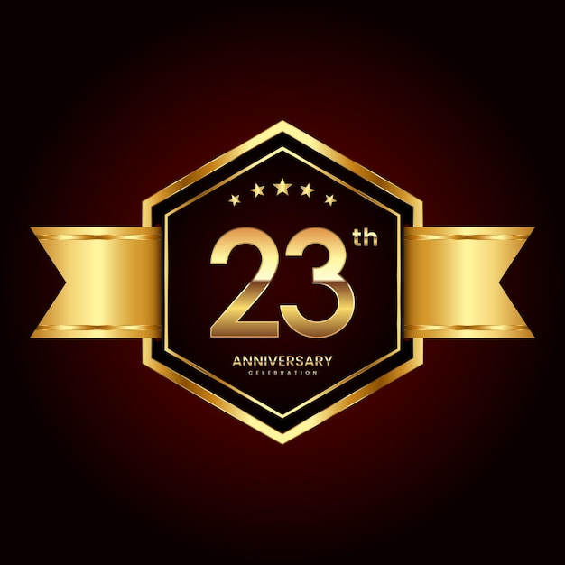 Logo design with emblem style for 23th anniversary