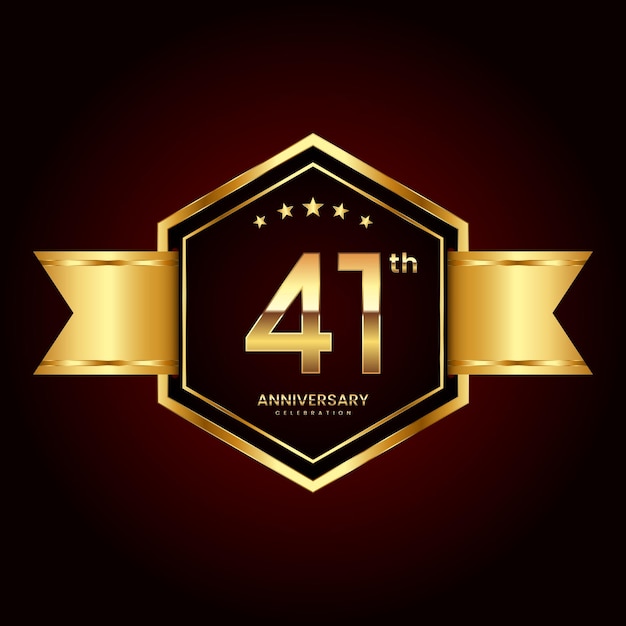 Logo design with emblem style for 41th anniversary