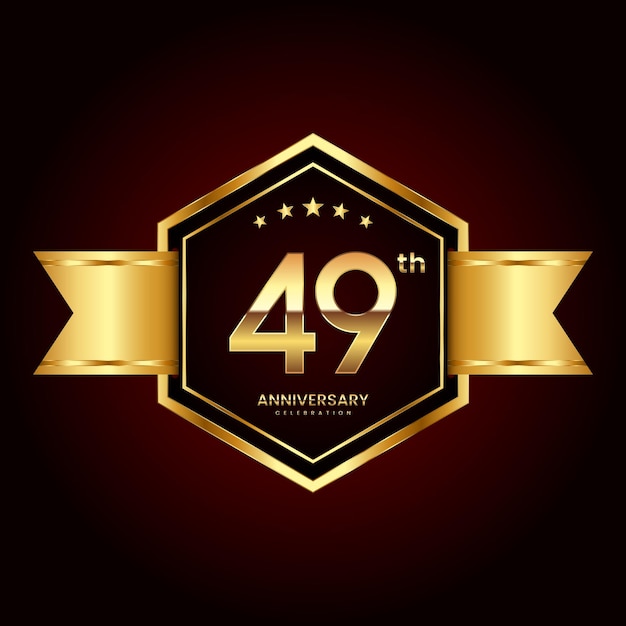 Logo design with emblem style for 49th anniversary