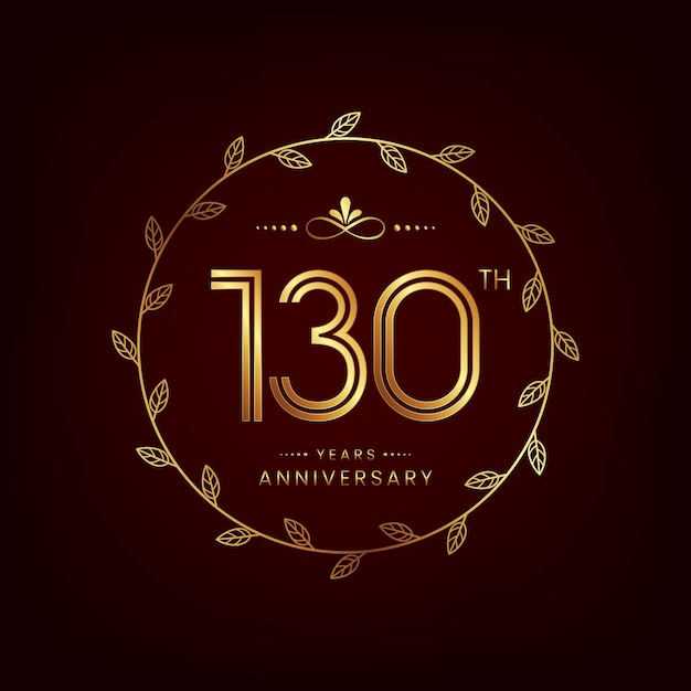 Logo design with golden number concept for 130th anniversary event