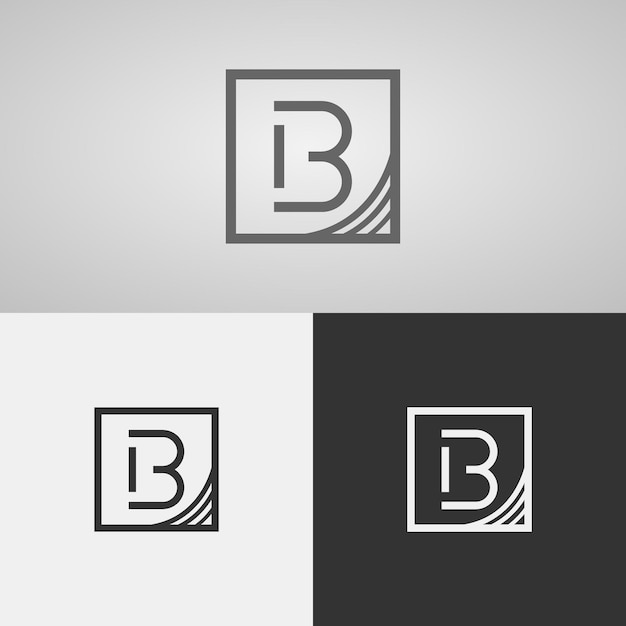 Logo design with the letter b concept with a minimalist box theme