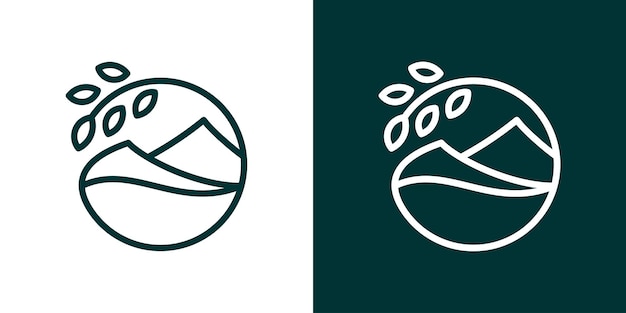 logo design with mountain views in a circle