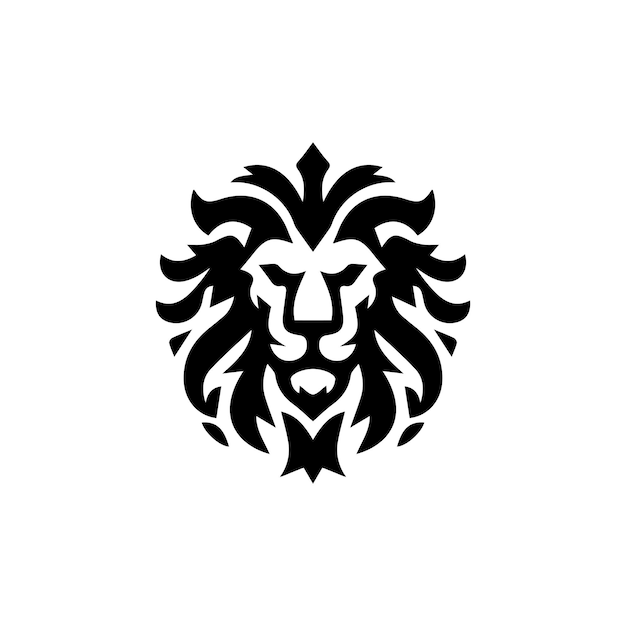 Vettore disegno del logo con la forma di una testa di leone