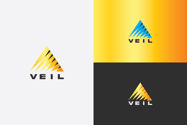 Vettore design del logo con forma triangolare