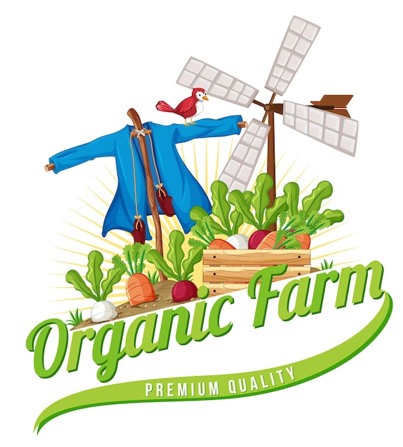 Logo design with words organic farm