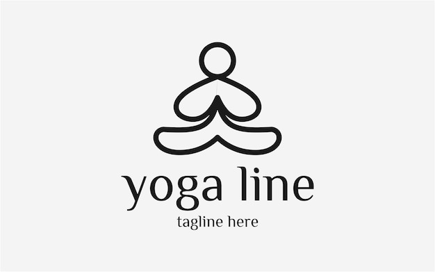 Logo design yoga simple line template